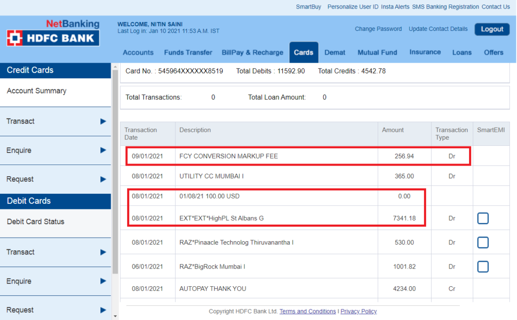 बैंक में FCY Conversion Markup Fee क्या है? 8 fcy conversion markup fee 256.94