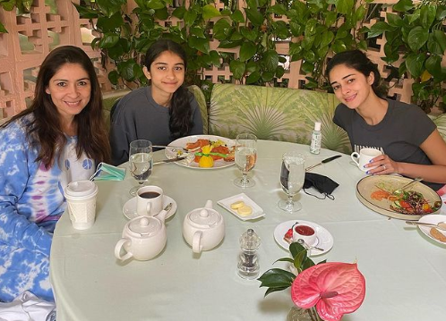 Ananya Pandey with her Mother and younger sister